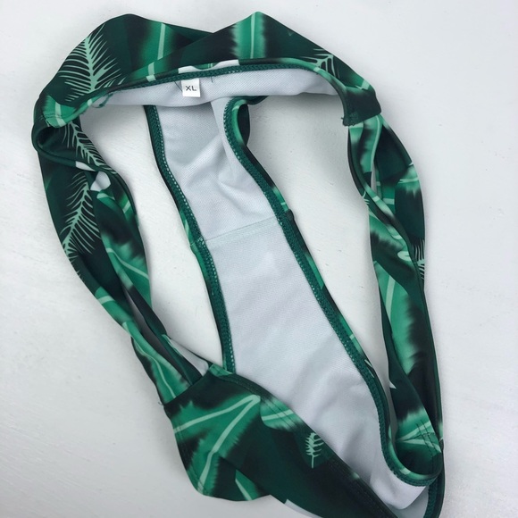 🎁Bundle 4 Free! Green Palm Print Cheeky Bikini Bottoms - Picture 9 of 10